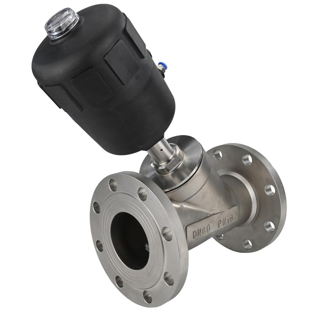 Válvula neumática Elephant VS324PV-F-1PNC PSI232, material del cuerpo: acero inoxidable CF8M, brida, forma de Y