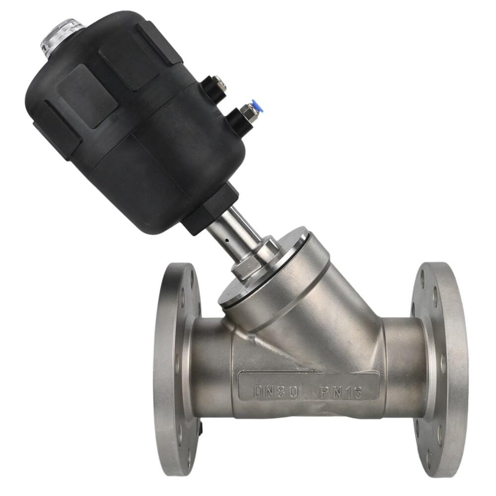 Válvula neumática Elephant VS324PV-F-1PNC PSI232, material del cuerpo: acero inoxidable CF8M, brida, forma de Y