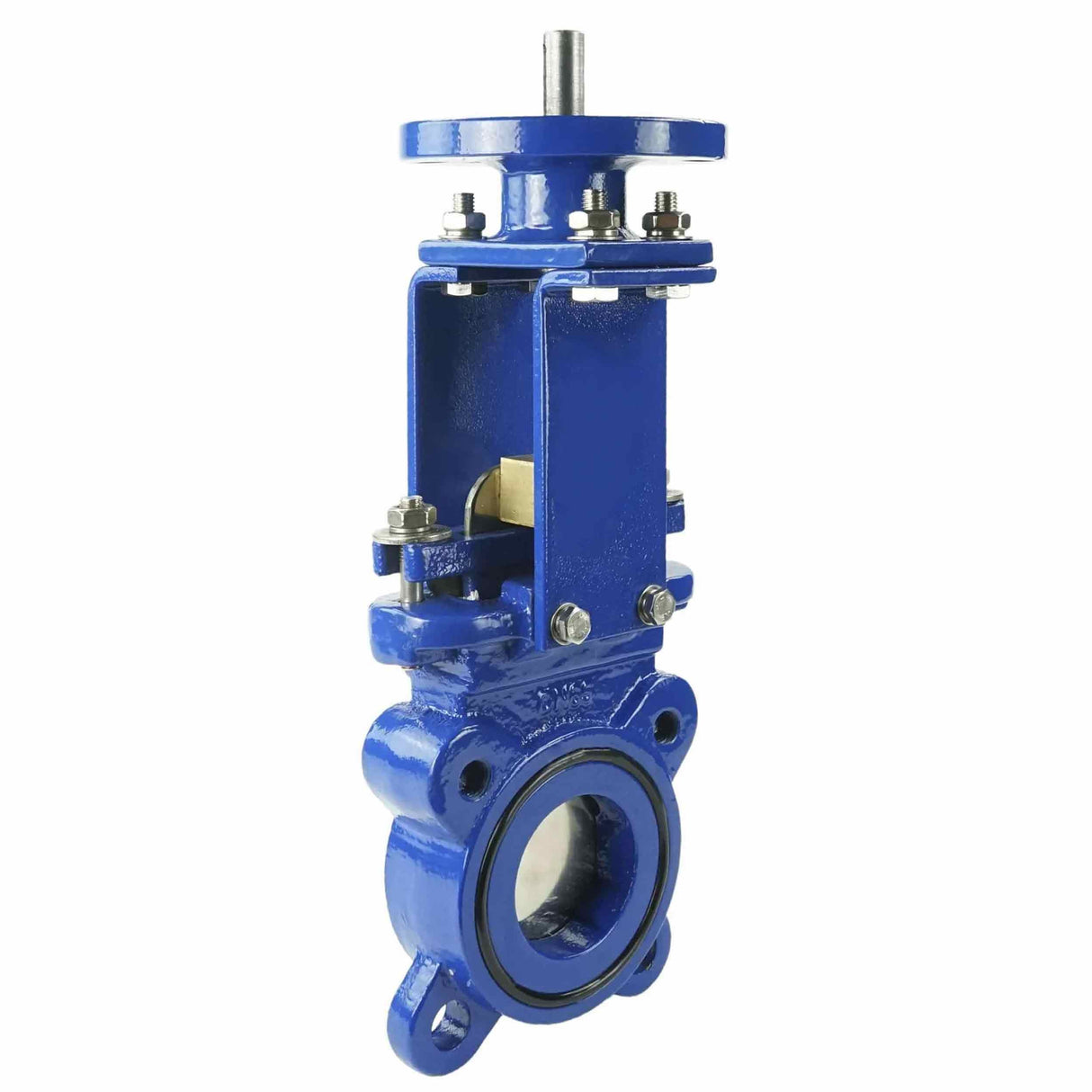 Válvula de cuchilla Elephant GGG40-SS304-NBR-2W-ISO, material del cuerpo: hierro fundido GGG40, material de la cuchilla: acero inoxidable AISI 304, junta: NBR, solo vástago