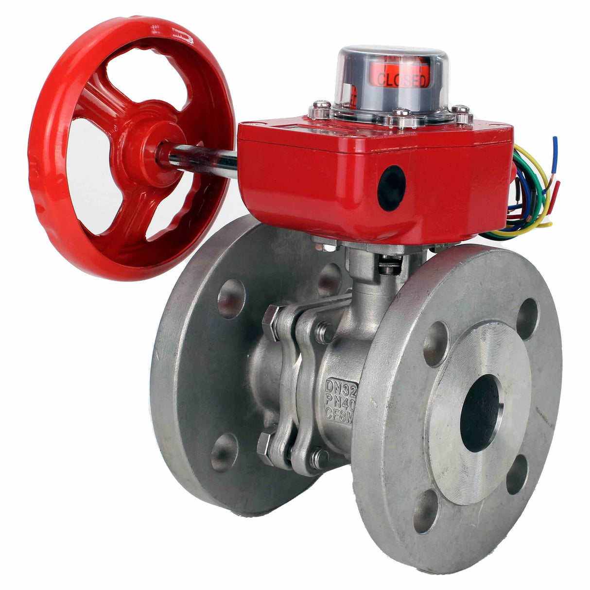 Válvula de bola de acero inoxidable Elephant kchfp HGBF, material del cuerpo - acero inoxidable AISI 316L, material de la bola - acero inoxidable AISI 316L, junta - PTFE, accionada por maneta