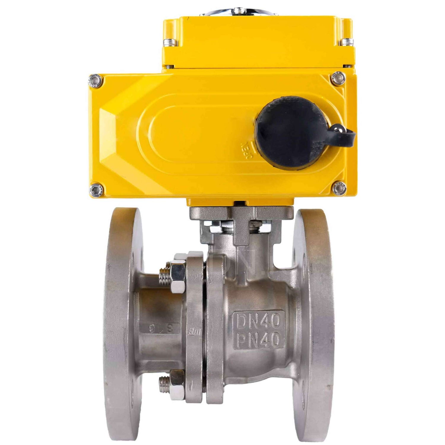 Válvula de bola de acero inoxidable Elephant kchfp-elephant-24v, material del cuerpo - acero inoxidable AISI 316, material de la bola - acero inoxidable AISI 316, junta - PTFE, accionamiento por actuador eléctrico