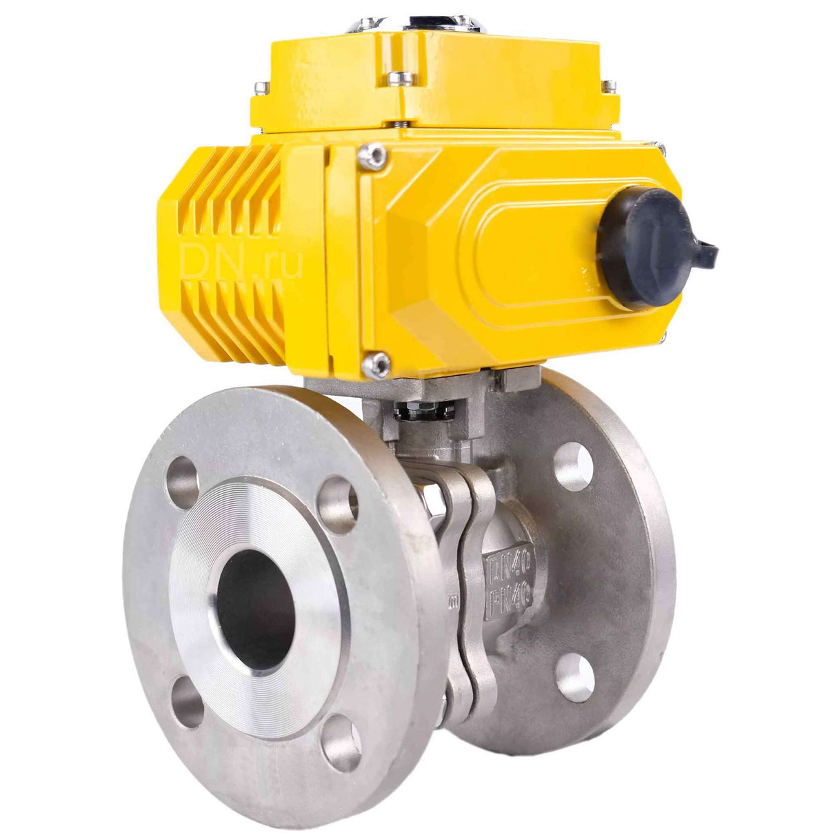 Válvula de bola de acero inoxidable Elephant kchfp-elephant-24v, material del cuerpo - acero inoxidable AISI 316, material de la bola - acero inoxidable AISI 316, junta - PTFE, accionamiento por actuador eléctrico