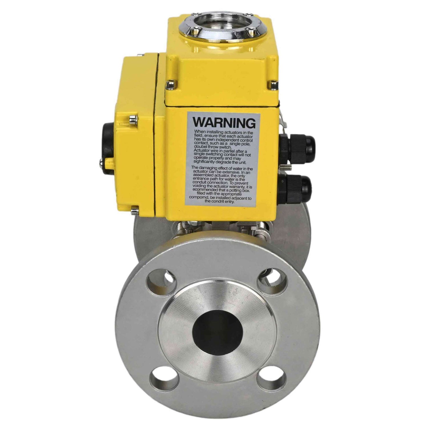 Válvula de bola de acero inoxidable Elephant ksfpt-304-180-24v, material del cuerpo - acero inoxidable AISI 304, material de la bola - acero inoxidable AISI 304, sello - PTFE, actuador eléctrico operado