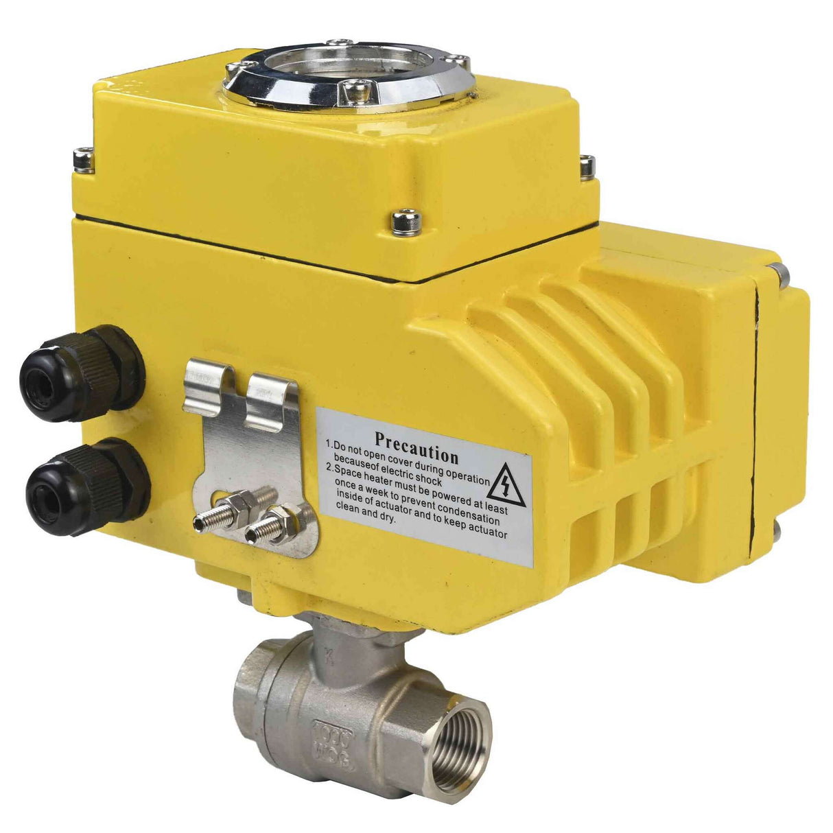 Válvula de bola de acero inoxidable Elephant BVMP.316.230-ISO PSI914 SS316, actuador eléctrico de cuarto de vuelta roscado Elephant-003 24 V