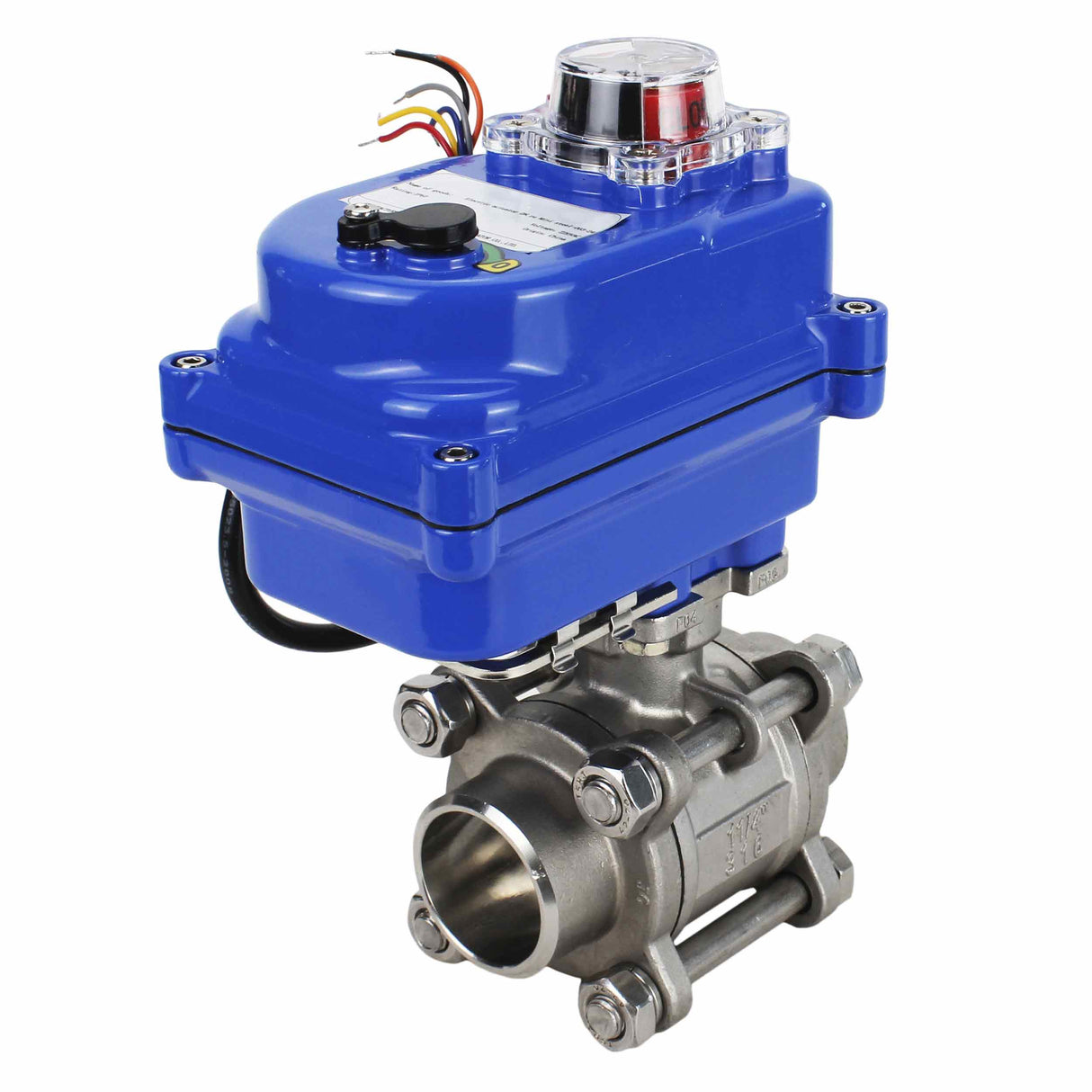 Válvula de bola de acero inoxidable Elephant kshpp-316200-elephant-12v, material del cuerpo - acero inoxidable AISI 316, material de la bola - acero inoxidable AISI 316, sello - PTFE, actuador eléctrico operado