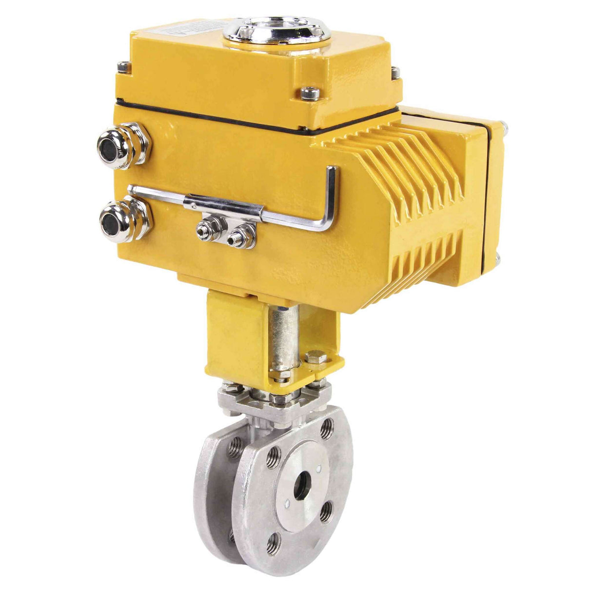 Válvula de bola de acero inoxidable Elephant kchmfp-elephant-24v, material del cuerpo - acero inoxidable AISI 316, material de la bola - acero inoxidable AISI 316, sello - PTFE, actuador eléctrico operado