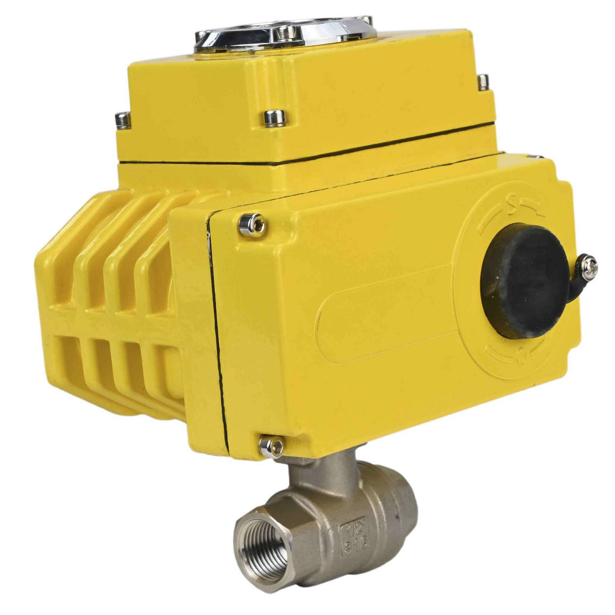 Válvula de bola de acero inoxidable Elephant BVMP.316.230-ISO PSI914 SS316, actuador eléctrico de cuarto de vuelta roscado Elephant-003 24 V