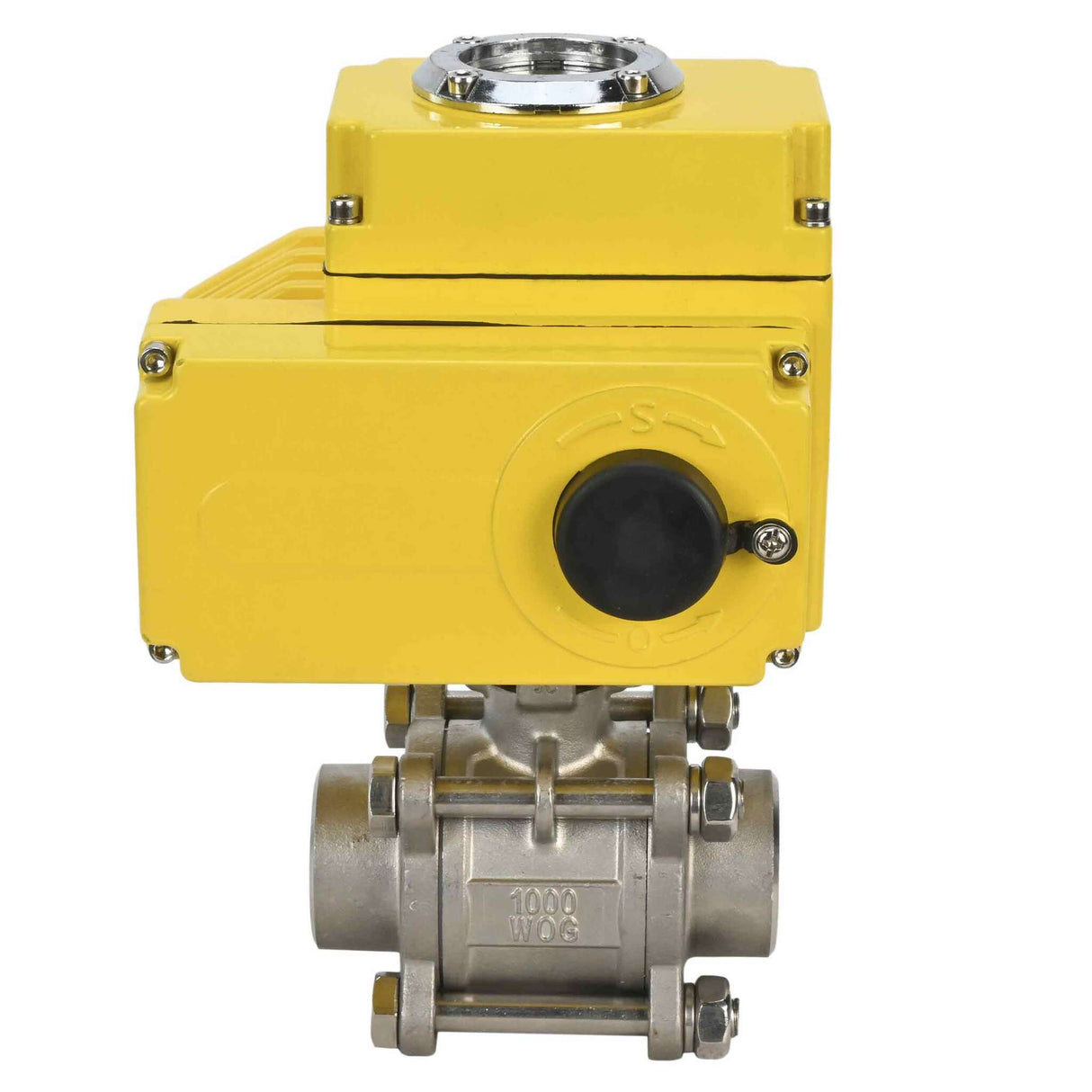 Válvula de bola de acero inoxidable Elephant kshpp-316200-elephant-110/220v, material del cuerpo - acero inoxidable AISI 316, material de la bola - acero inoxidable AISI 316, sello - PTFE, actuador eléctrico operado