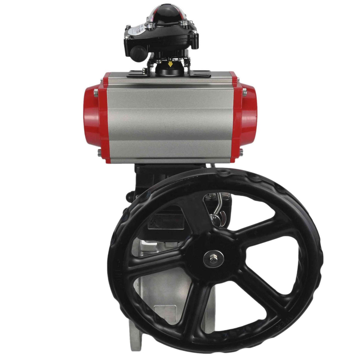 Válvula de bola de acero inoxidable Elephant kchfp-elephant-da-hdm-4m310-24v-apl-210n, material del cuerpo - acero inoxidable AISI 316, material de la bola - acero inoxidable AISI 316, junta - PTFE, accionamiento por actuador neumático