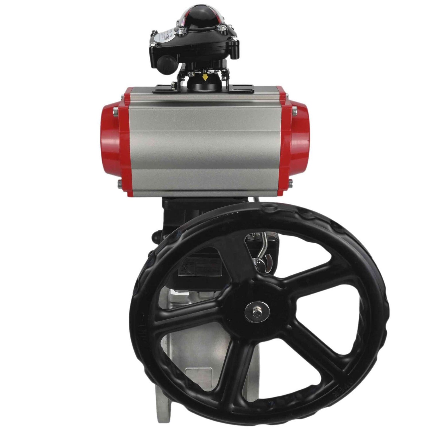 Válvula de bola de acero inoxidable Elephant kchfp-elephant-da-hdm-4m310-24v-apl-210n, material del cuerpo - acero inoxidable AISI 316, material de la bola - acero inoxidable AISI 316, junta - PTFE, accionamiento por actuador neumático