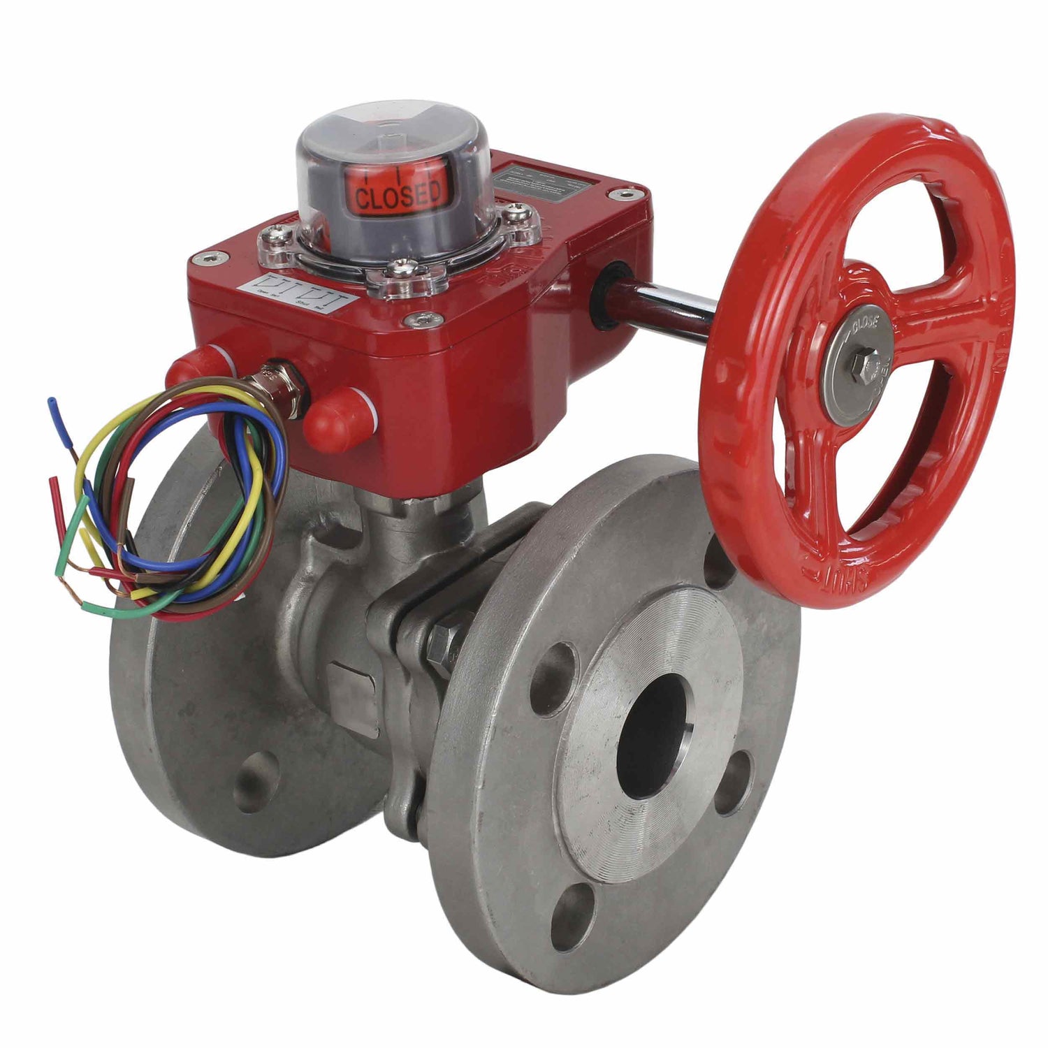 Válvula de bola de acero inoxidable Elephant kchfp HGBF, material del cuerpo - acero inoxidable AISI 316L, material de la bola - acero inoxidable AISI 316L, junta - PTFE, accionada por maneta