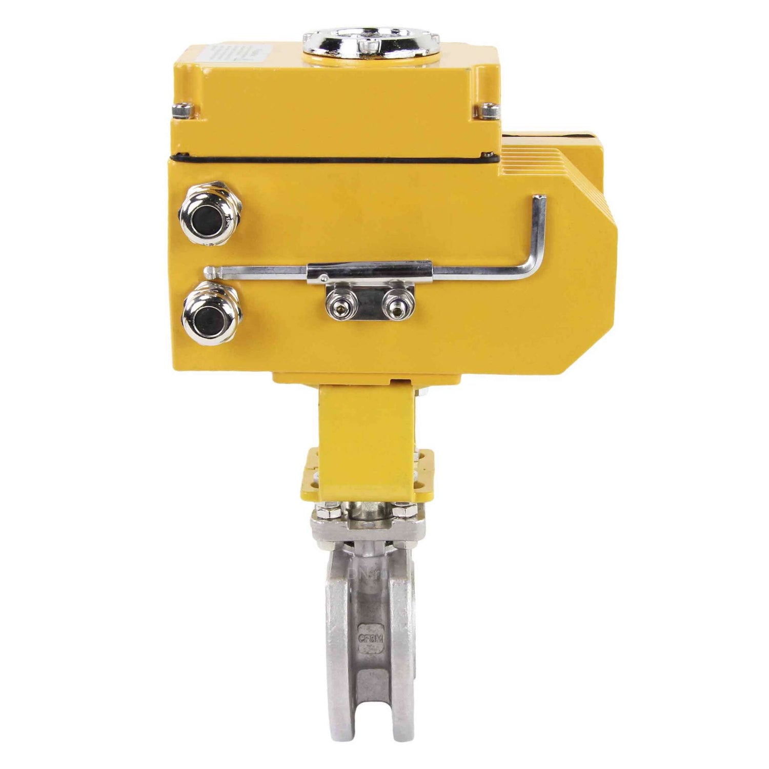 Válvula de bola de acero inoxidable Elephant kchmfp-elephant-24v, material del cuerpo - acero inoxidable AISI 316, material de la bola - acero inoxidable AISI 316, sello - PTFE, actuador eléctrico operado