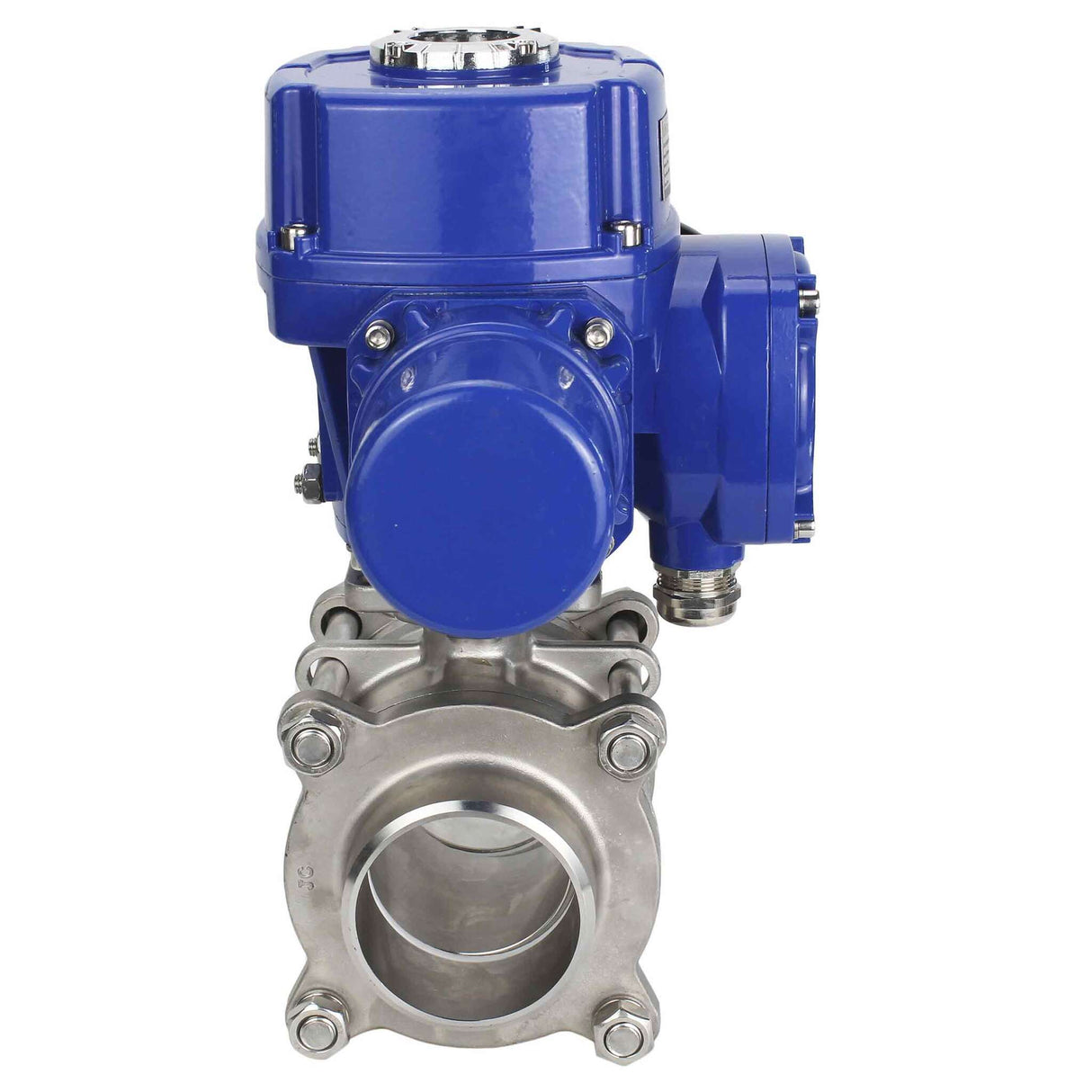 Válvula de bola de acero inoxidable Elephant BVPP 316.200-ISO PSI914 SS316 paso completo, para soldar, material del cuerpo - acero inoxidable, actuador eléctrico de cuarto de vuelta Elephant QT-W (M) 220 V