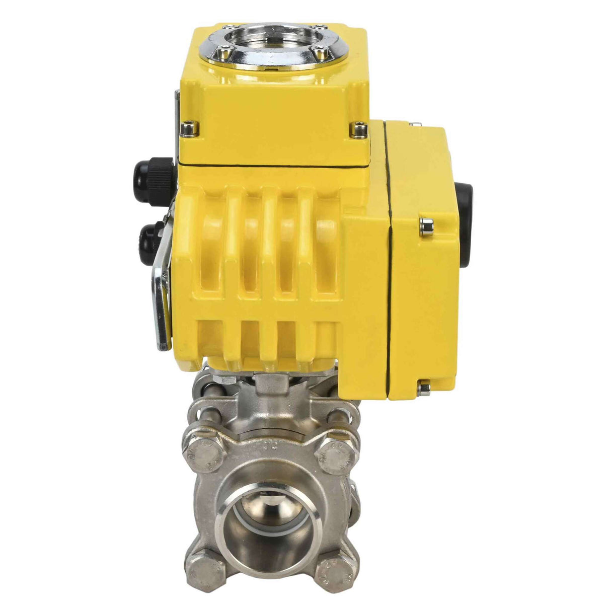 Válvula de bola de acero inoxidable Elephant kshpp-316200-elephant-110/220v-4-20ma, material del cuerpo - acero inoxidable AISI 316, material de la bola - acero inoxidable AISI 316, sello - PTFE, actuador eléctrico operado