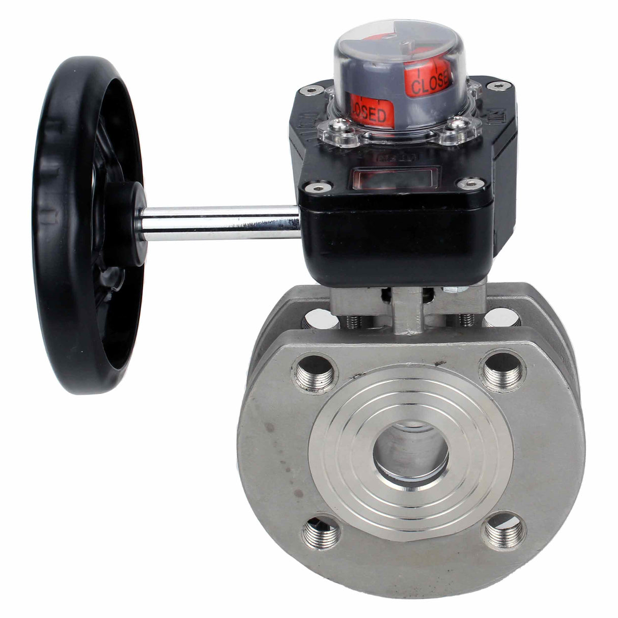 Válvula de bola de acero inoxidable Elephant kchmfp_hgb, material del cuerpo - acero inoxidable AISI 316, material de la bola - acero inoxidable AISI 316, sello - PTFE, operado por manija