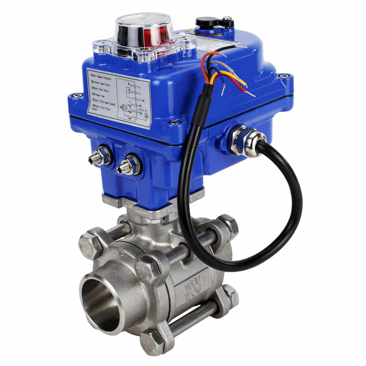 Válvula de bola de acero inoxidable Elephant kshpp-316200-elephant-12v, material del cuerpo - acero inoxidable AISI 316, material de la bola - acero inoxidable AISI 316, sello - PTFE, actuador eléctrico operado