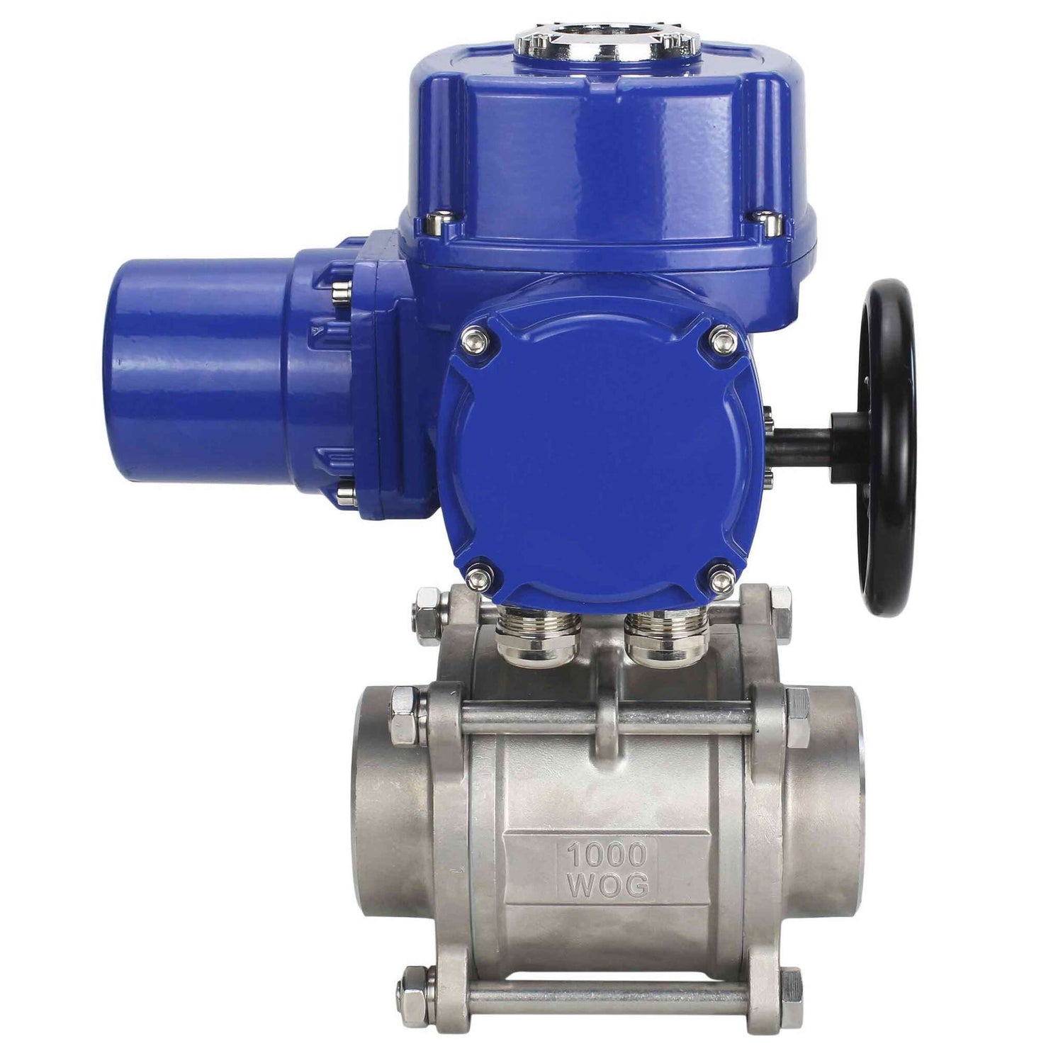 Válvula de bola de acero inoxidable Elephant BVPP 316.200-ISO PSI914 SS316 paso completo, para soldar, material del cuerpo - acero inoxidable, actuador eléctrico de cuarto de vuelta Elephant QT-W (M) 380 V