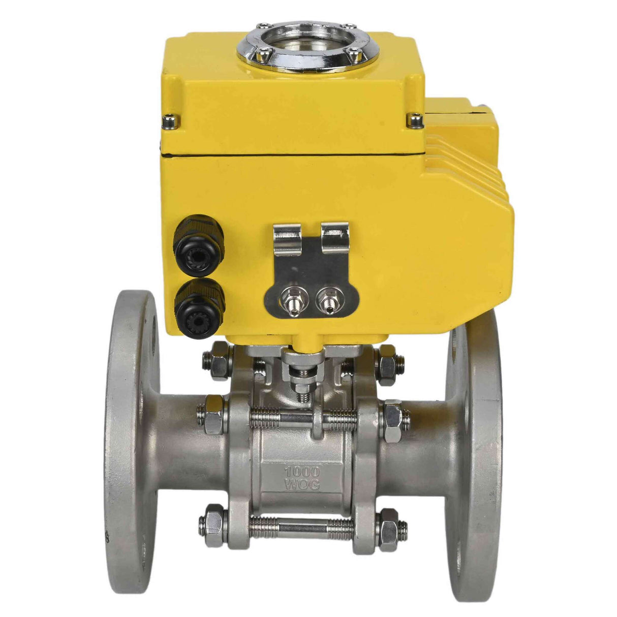 Válvula de bola de acero inoxidable Elephant ksfpt-304-180-24v, material del cuerpo - acero inoxidable AISI 304, material de la bola - acero inoxidable AISI 304, sello - PTFE, actuador eléctrico operado