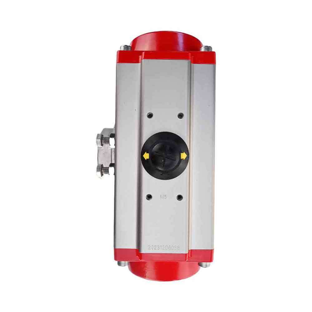 Válvula de bola de acero inoxidable Elephant 3h-l-rpss316200mm-iso-pnevpr-sa, material del cuerpo - acero inoxidable AISI 316, material de la bola - acero inoxidable AISI 316, junta - PTFE, accionamiento por actuador neumático