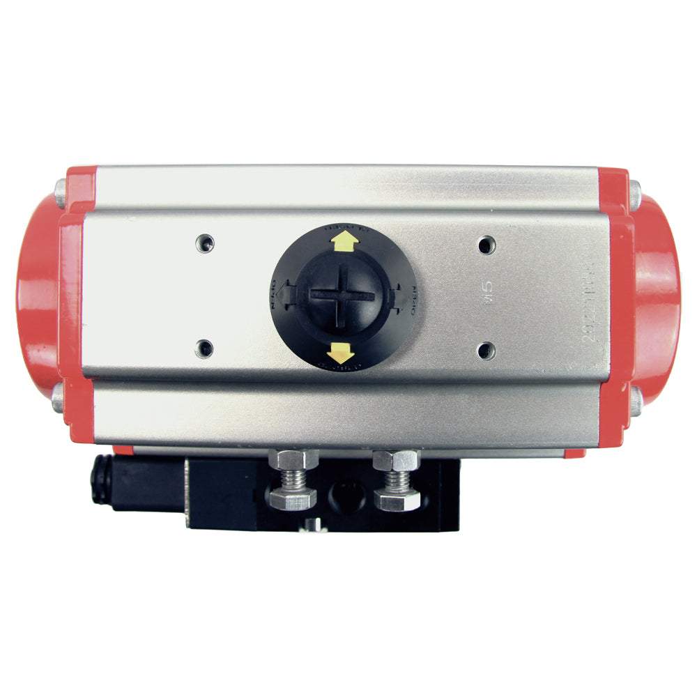 Válvula de bola de acero inoxidable Elephant 3h-l-rpss316200mm-iso-pnevpr-da-rasp-24v, material del cuerpo - acero inoxidable AISI 316, material de la bola - acero inoxidable AISI 316, sello - PTFE, actuador neumático operado