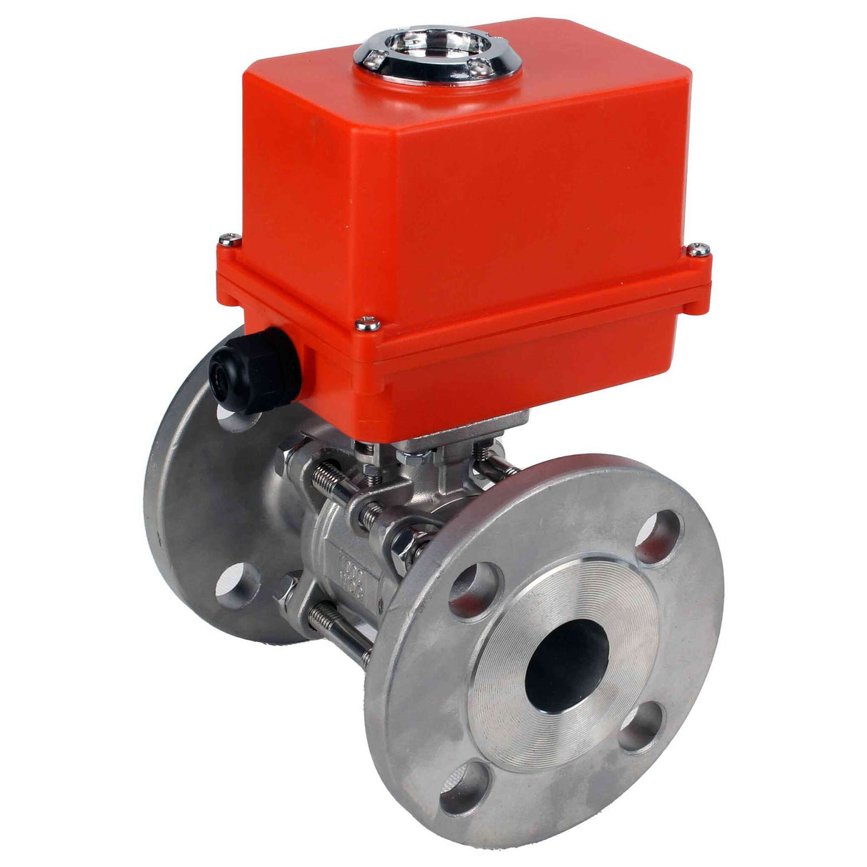 Válvula de bola de acero inoxidable Elephant ksfpt-316-180-110/220v, material del cuerpo - acero inoxidable AISI 316, material de la bola - acero inoxidable AISI 316, sello - PTFE, actuador eléctrico operado