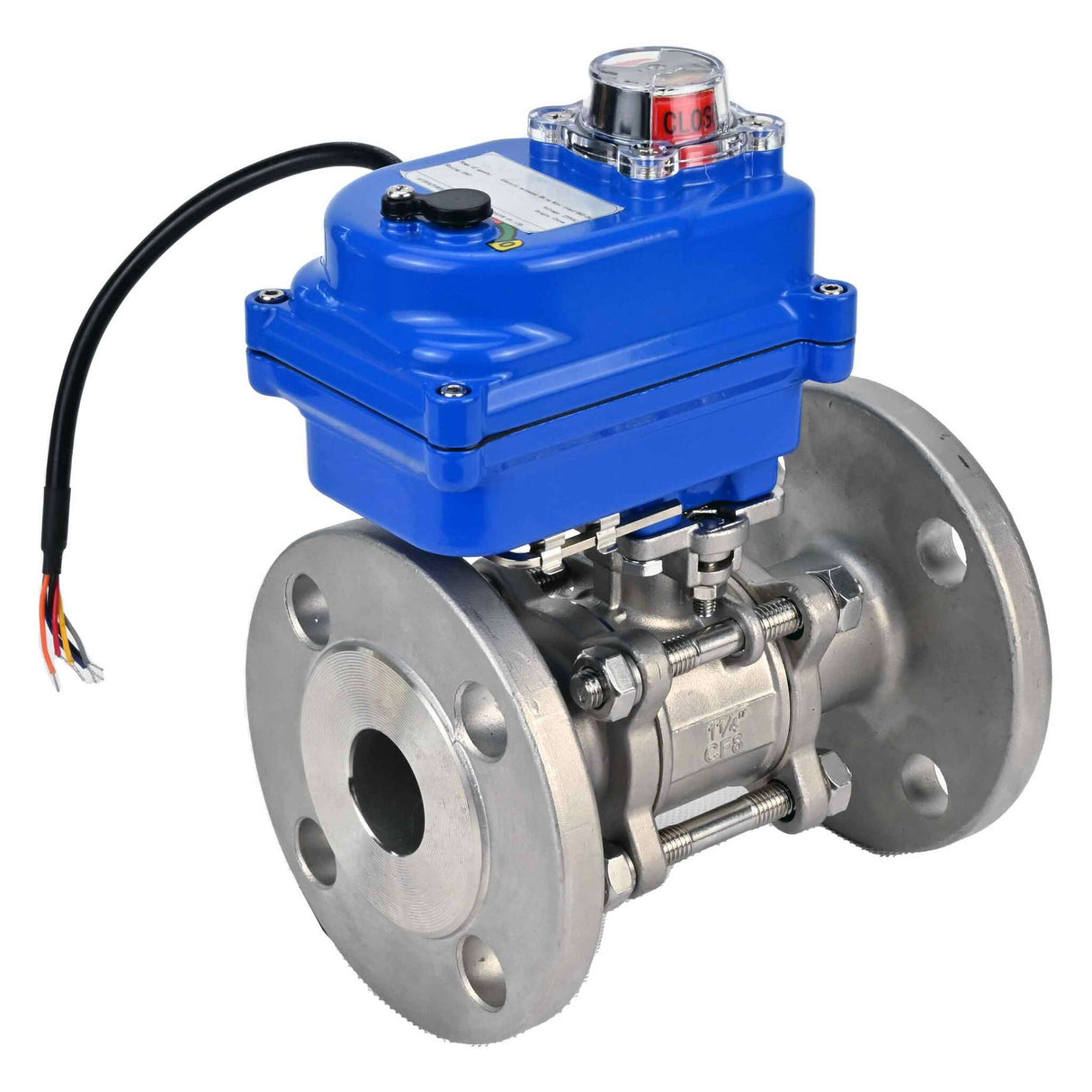 Válvula de bola de acero inoxidable Elephant ksfpt-304-180-12v, material del cuerpo - acero inoxidable AISI 304, material de la bola - acero inoxidable AISI 304, sello - PTFE, actuador eléctrico operado