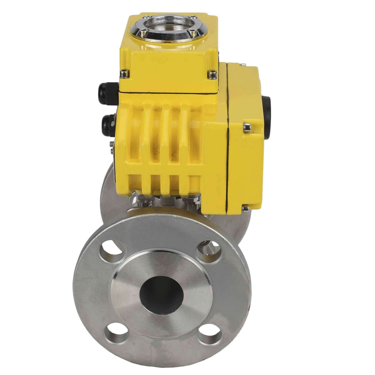 Válvula de bola de acero inoxidable Elephant BVFPT-ISO.316.180 PSI580 de tres piezas, material del cuerpo - acero inoxidable SS316, sello - PTFE, brida, paso completo, actuador eléctrico Elephant-003 220 V