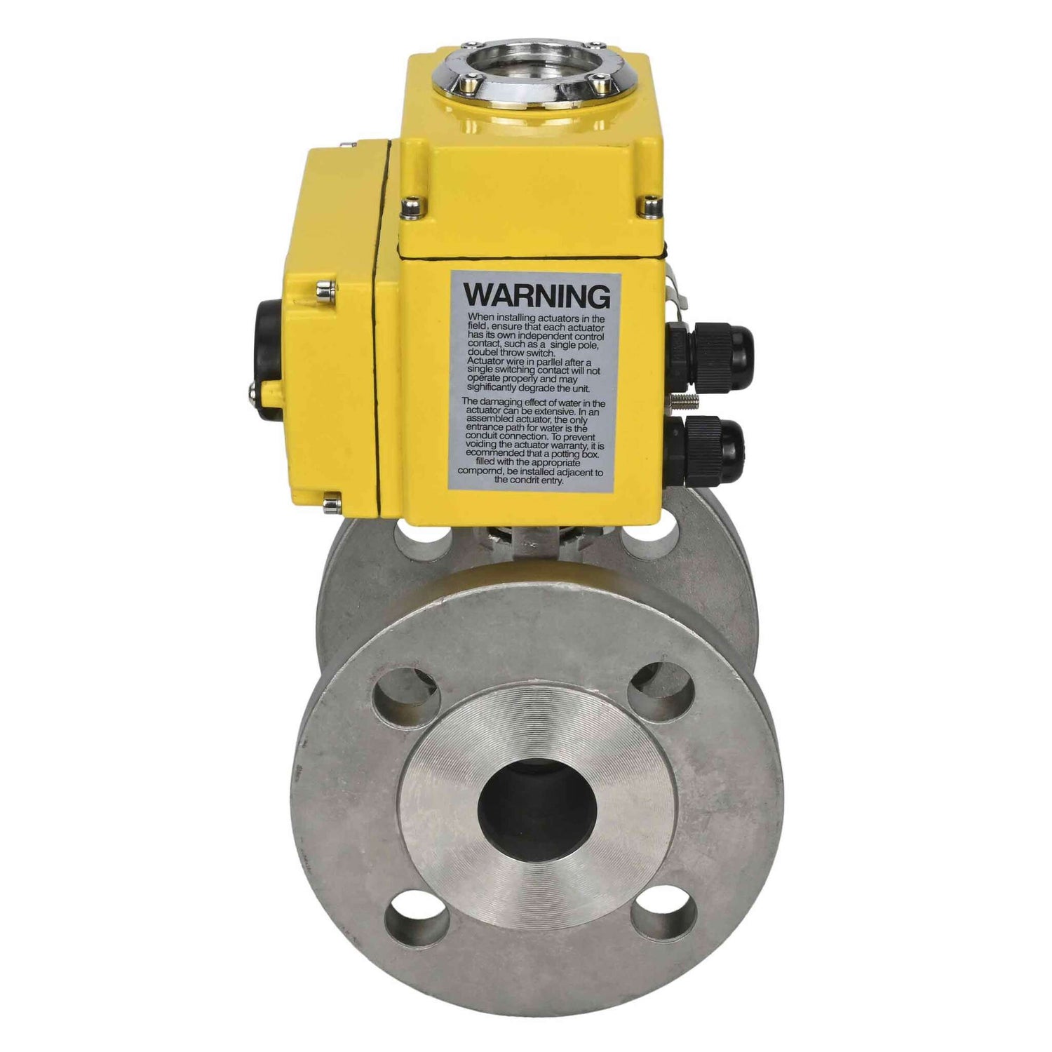 Válvula de bola de acero inoxidable Elephant kchfp-elephant-110/220v-4-20ma, material del cuerpo - acero inoxidable AISI 316, material de la bola - acero inoxidable AISI 316, junta - PTFE, accionamiento por actuador eléctrico