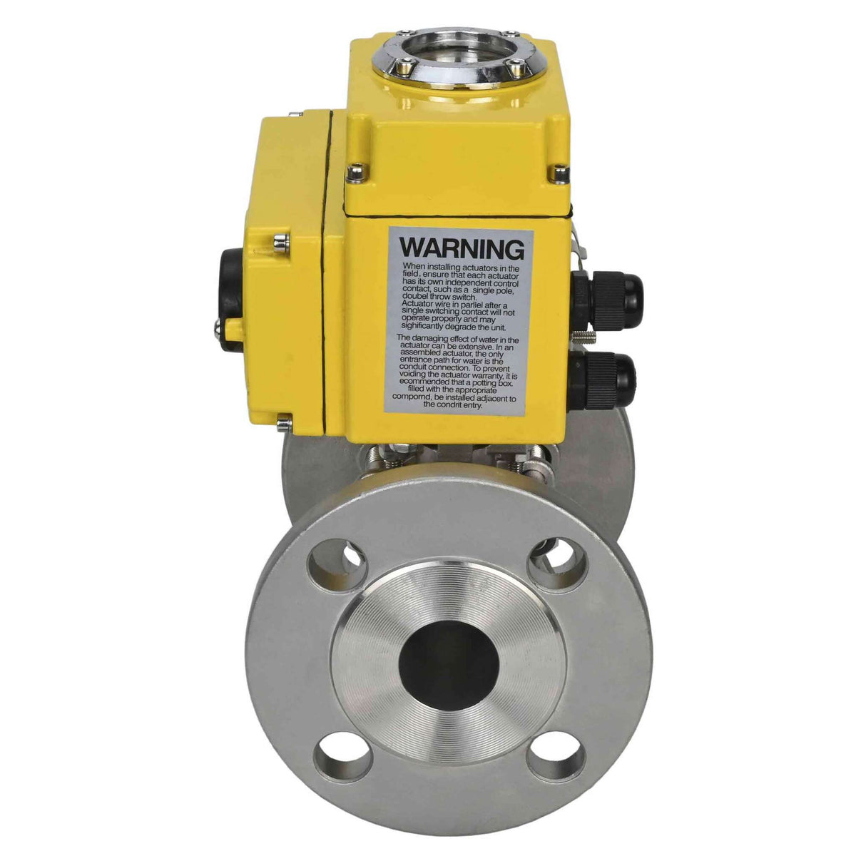 Válvula de bola de acero inoxidable Elephant ksfpt-316-180-24v, material del cuerpo - acero inoxidable AISI 316, material de la bola - acero inoxidable AISI 316, sello - PTFE, actuador eléctrico operado