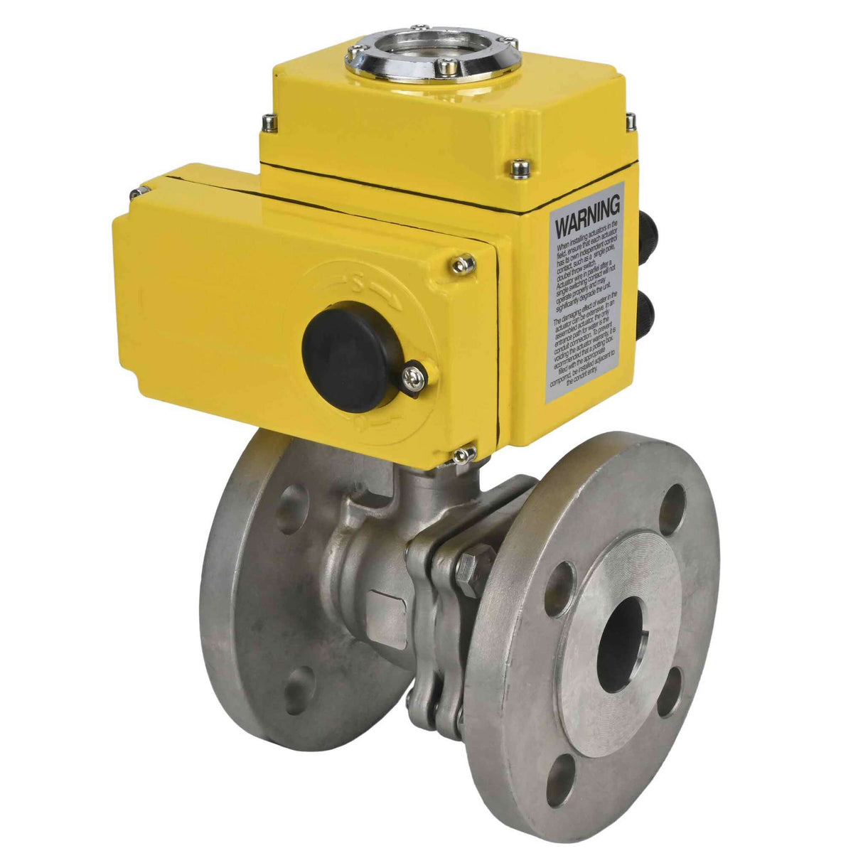 Válvula de bola de acero inoxidable Elephant kchfp-elephant-110/220v-4-20ma, material del cuerpo - acero inoxidable AISI 316, material de la bola - acero inoxidable AISI 316, junta - PTFE, accionamiento por actuador eléctrico