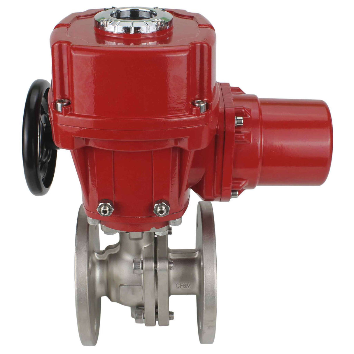 Válvula de bola de acero inoxidable Elephant BVFP.316.200 232 PSI, material del cuerpo: acero inoxidable AISI 316, bridada, paso completo, con actuador eléctrico de cuarto de vuelta Elephant QT-W (M) EX 220V