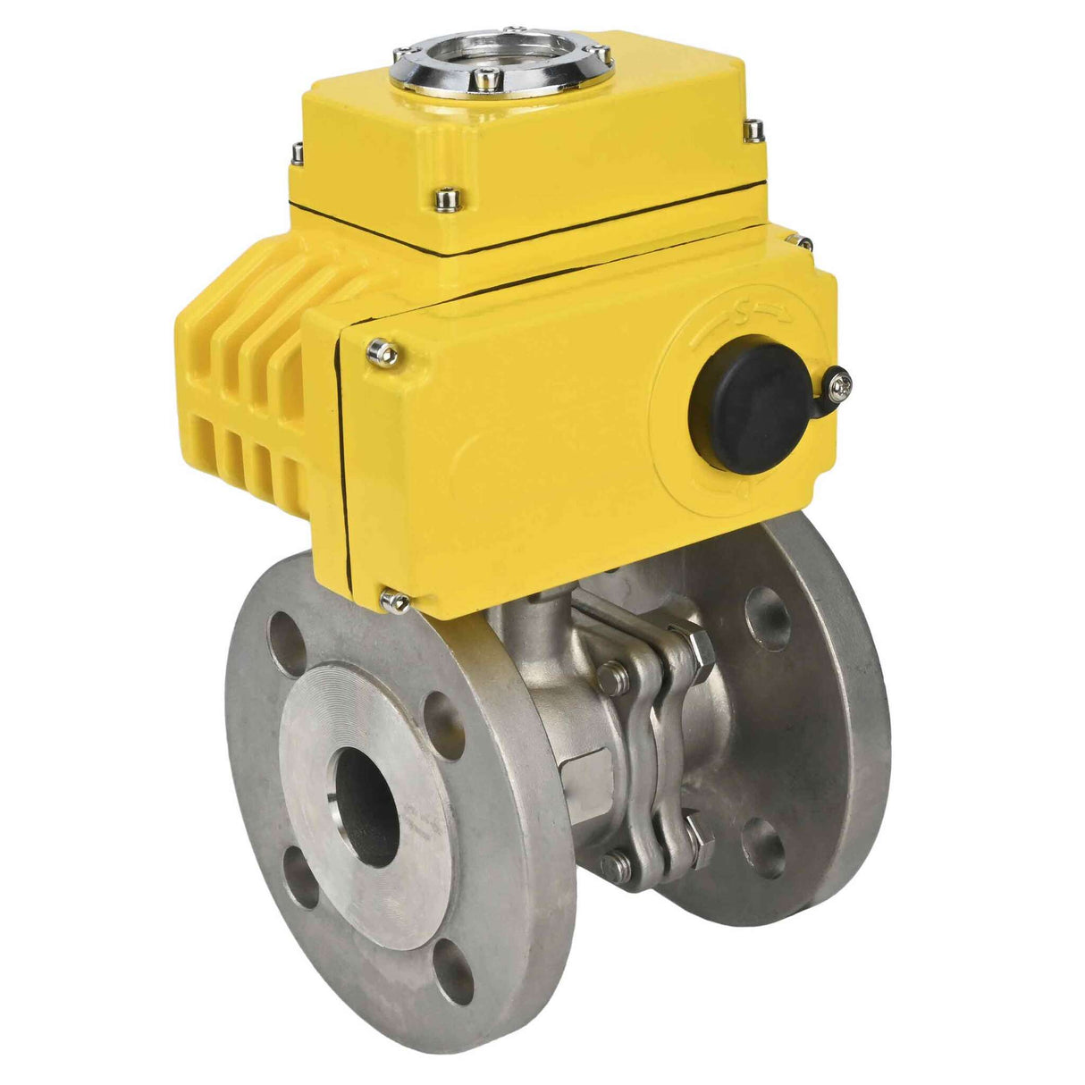 Válvula de bola de acero inoxidable Elephant kchfp-elephant-110/220v-4-20ma, material del cuerpo - acero inoxidable AISI 316, material de la bola - acero inoxidable AISI 316, junta - PTFE, accionamiento por actuador eléctrico