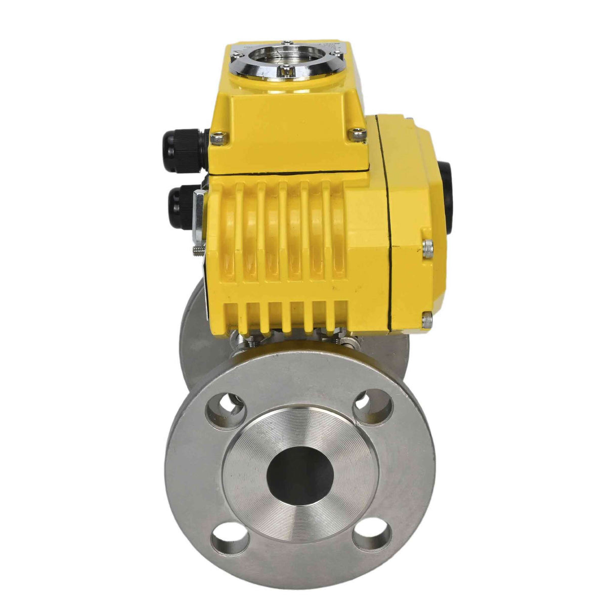 Válvula de bola de acero inoxidable Elephant ksfpt-304-180-380v, material del cuerpo - acero inoxidable AISI 304, material de la bola - acero inoxidable AISI 304, sello - PTFE, actuador eléctrico operado