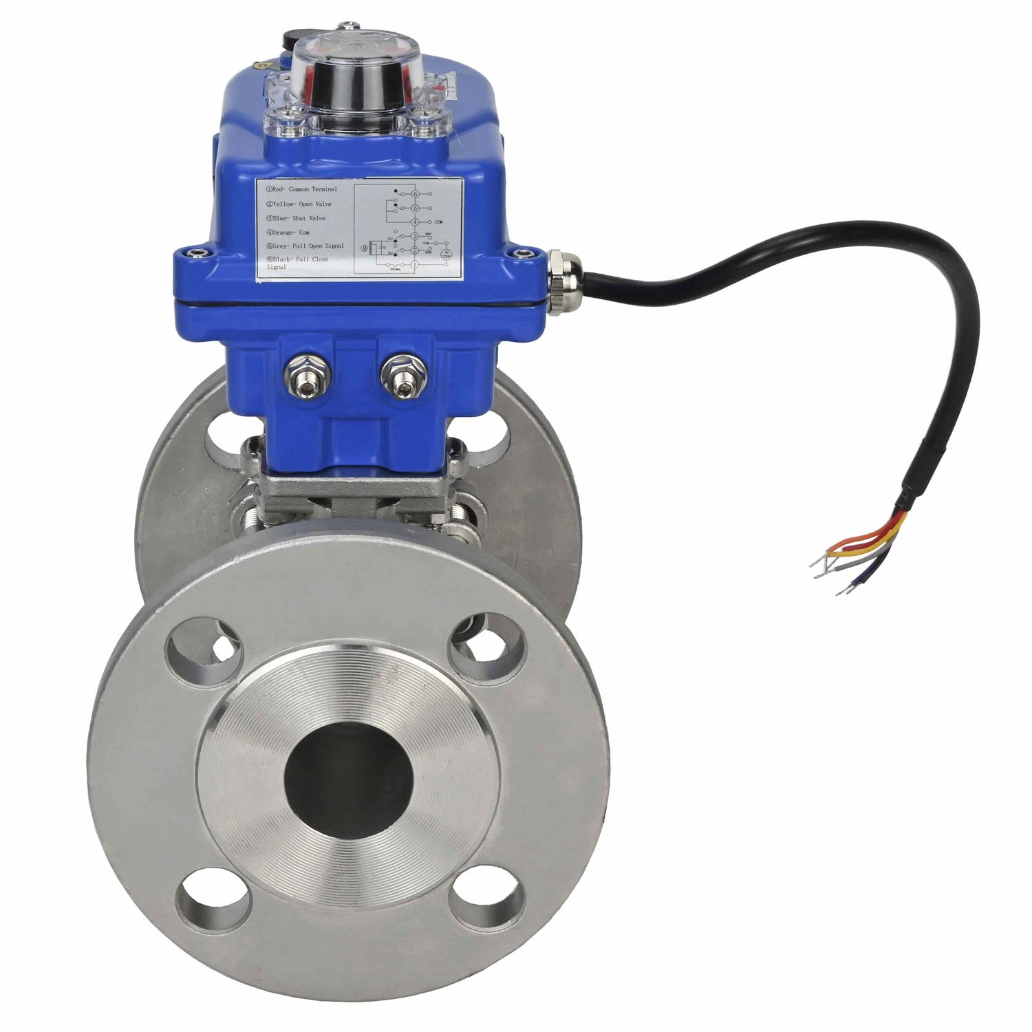 Válvula de bola de acero inoxidable Elephant ksfpt-316-180-12v, material del cuerpo - acero inoxidable AISI 316, material de la bola - acero inoxidable AISI 316, sello - PTFE, actuador eléctrico operado