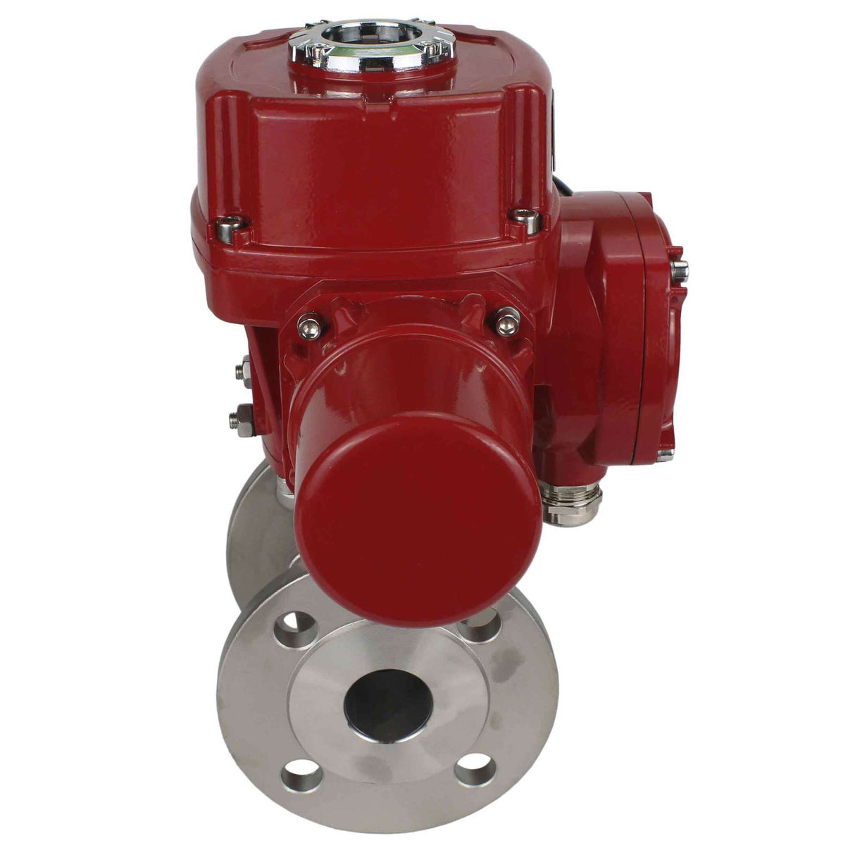 Válvula de bola de acero inoxidable Elephant BVFP.316.200 232 PSI, material del cuerpo: acero inoxidable AISI 316, bridada, paso completo, con actuador eléctrico de cuarto de vuelta Elephant QT-W (M) EX 220V