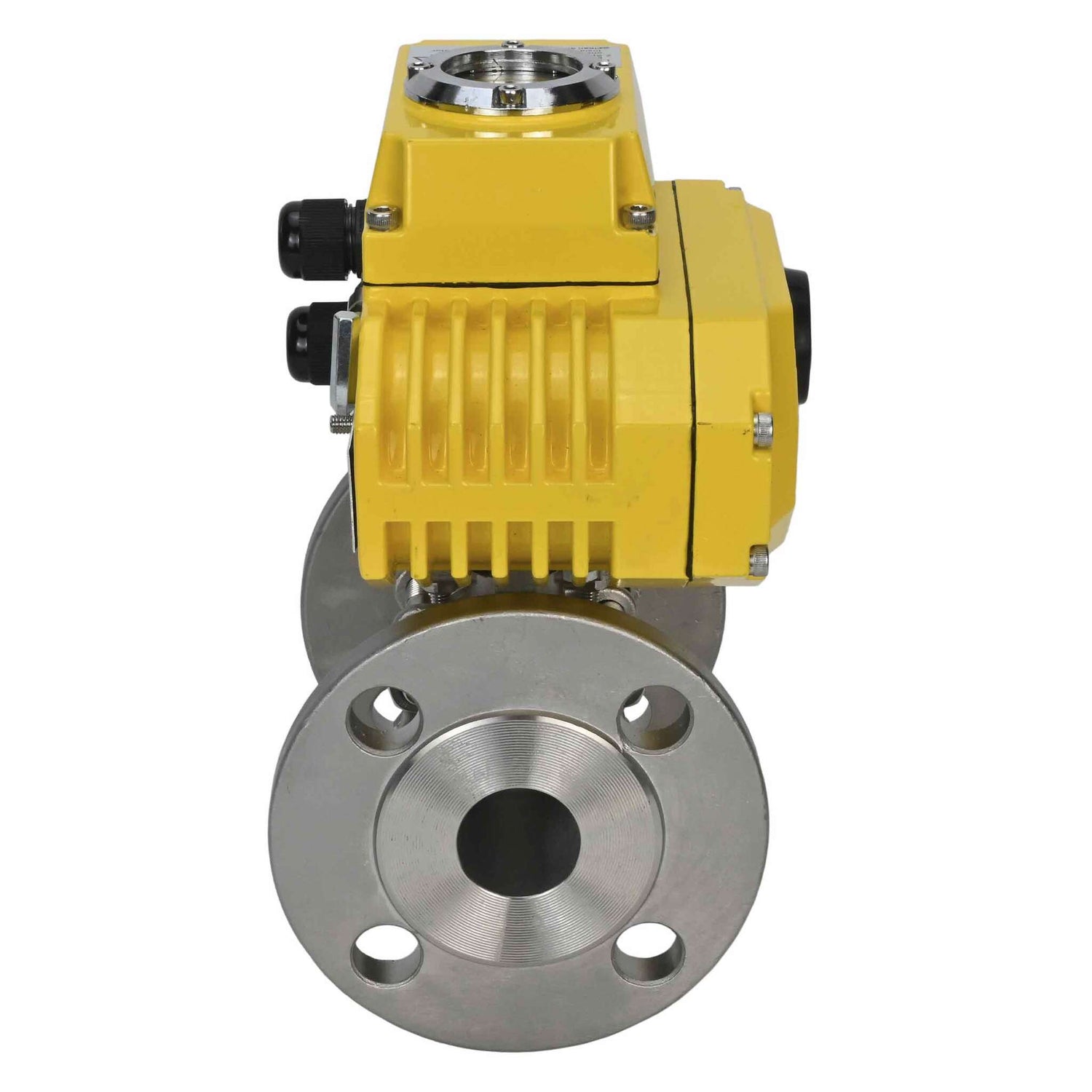 Válvula de bola de acero inoxidable Elephant ksfpt-316-180-380v, material del cuerpo - acero inoxidable AISI 316, material de la bola - acero inoxidable AISI 316, sello - PTFE, actuador eléctrico operado