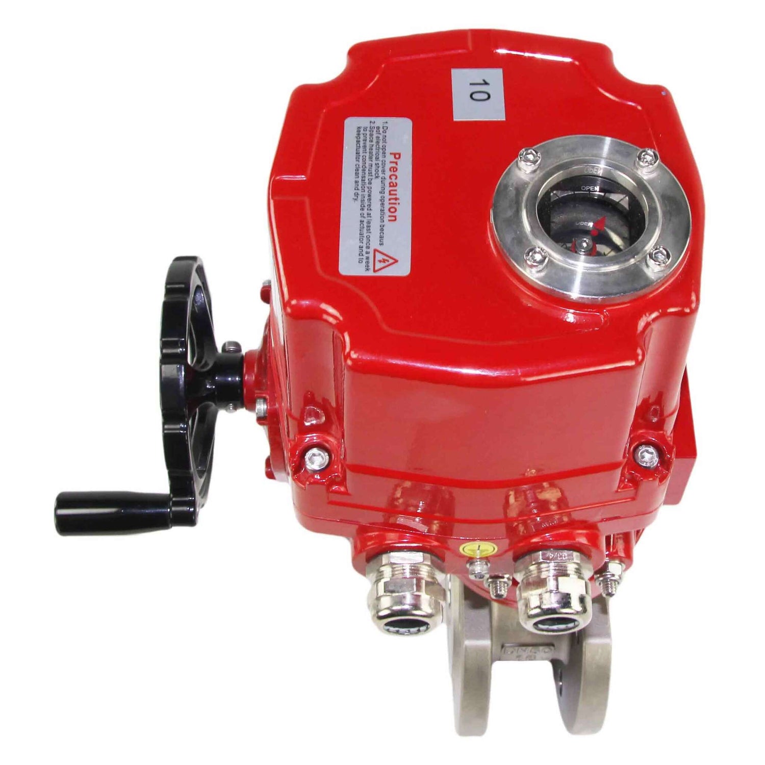 Válvula de bola de acero inoxidable Elephant kchmfp-elephant-ex-24v, material del cuerpo - acero inoxidable AISI 316, material de la bola - acero inoxidable AISI 316, junta - PTFE, accionamiento por actuador eléctrico