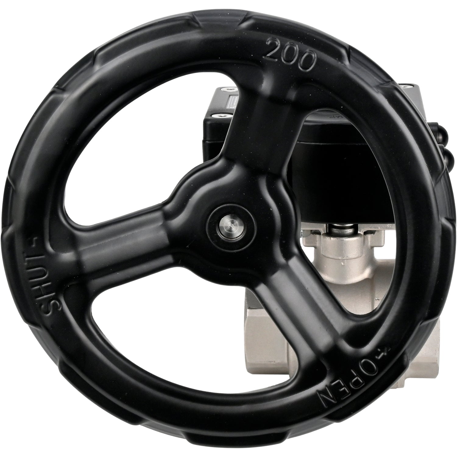 Válvula de bola de acero inoxidable Elephant kshmp316-elephant-ham, material del cuerpo - acero inoxidable AISI 316, material de la bola - acero inoxidable AISI 316, sello - PTFE, operada por engranajes