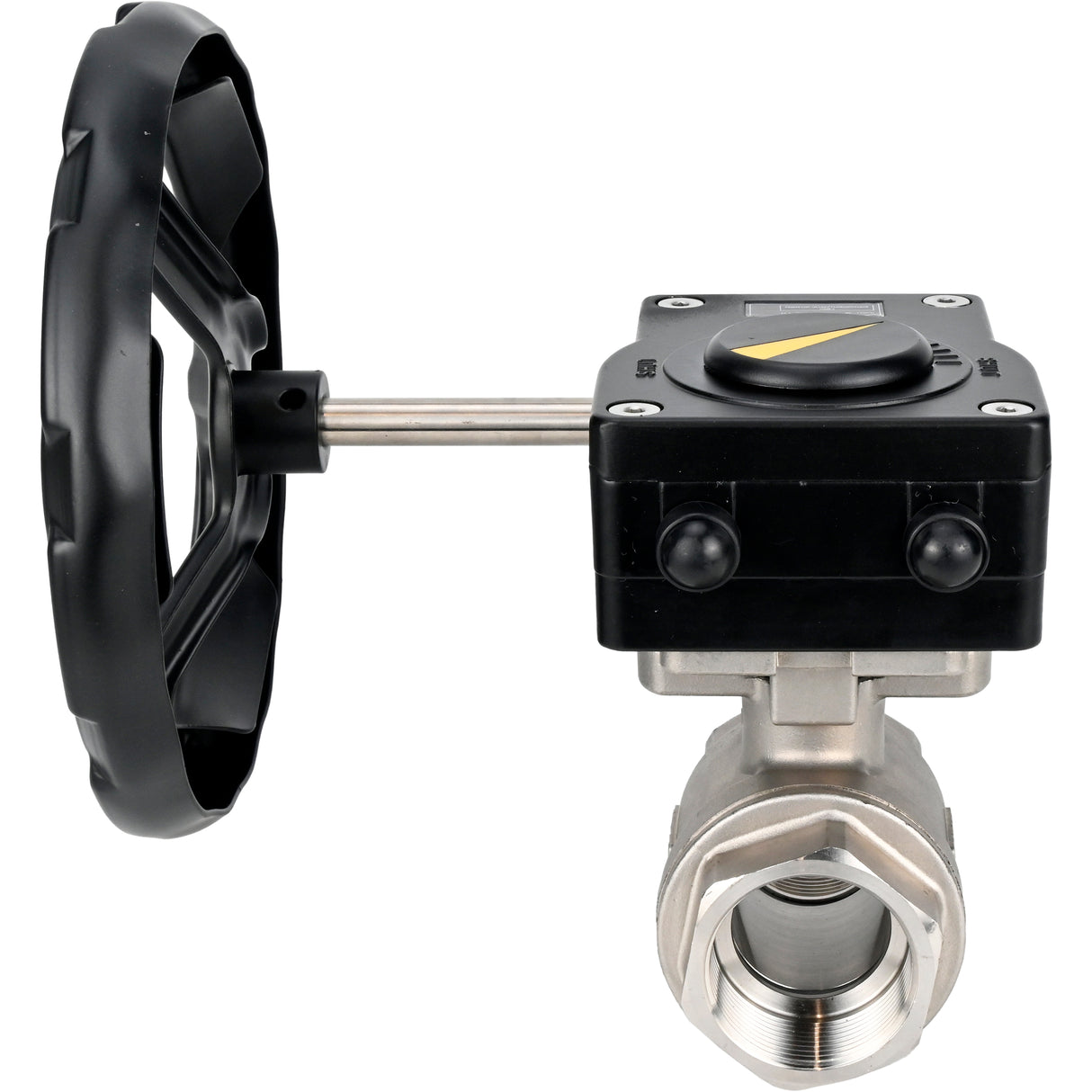 Válvula de bola de acero inoxidable Elephant kshmp316-elephant-ham, material del cuerpo - acero inoxidable AISI 316, material de la bola - acero inoxidable AISI 316, sello - PTFE, operada por engranajes