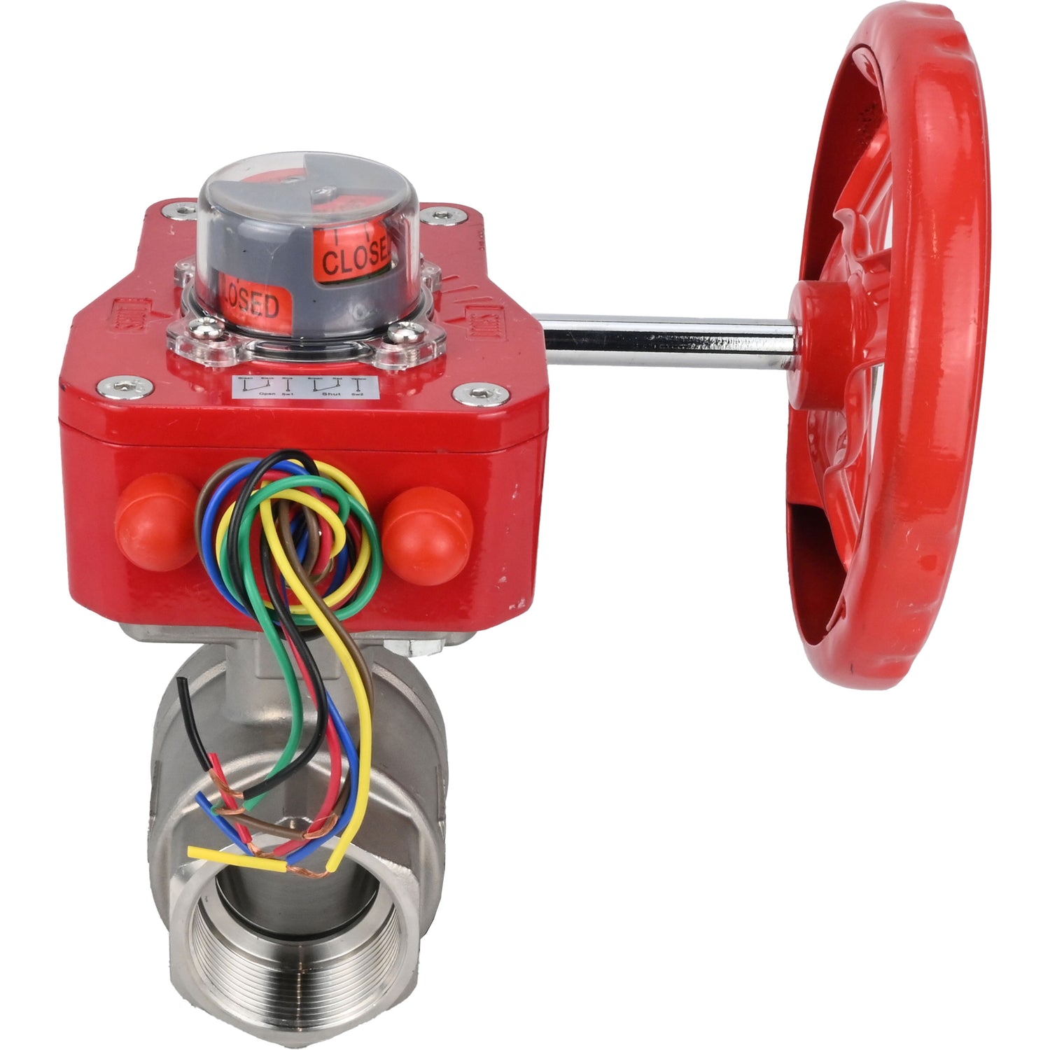 Válvula de bola de acero inoxidable Elephant kshmp316-elephant-hgbf, material del cuerpo - acero inoxidable AISI 316, material de la bola - acero inoxidable AISI 316, sello - PTFE, operada por engranajes