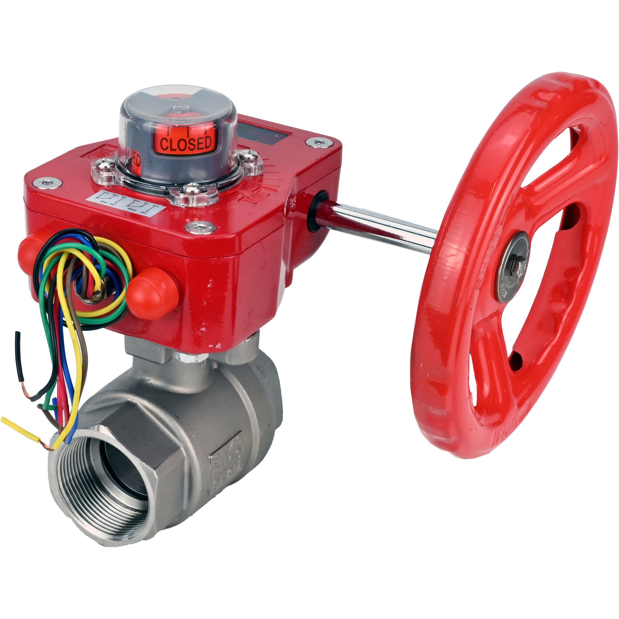 Válvula de bola de acero inoxidable Elephant kshmp316-elephant-hgbf, material del cuerpo - acero inoxidable AISI 316, material de la bola - acero inoxidable AISI 316, sello - PTFE, operada por engranajes