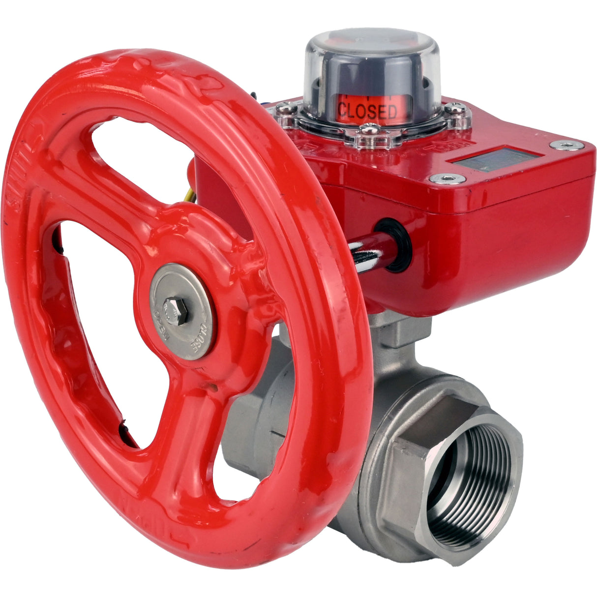 Válvula de bola de acero inoxidable Elephant kshmp316-elephant-hgbf, material del cuerpo - acero inoxidable AISI 316, material de la bola - acero inoxidable AISI 316, sello - PTFE, operada por engranajes