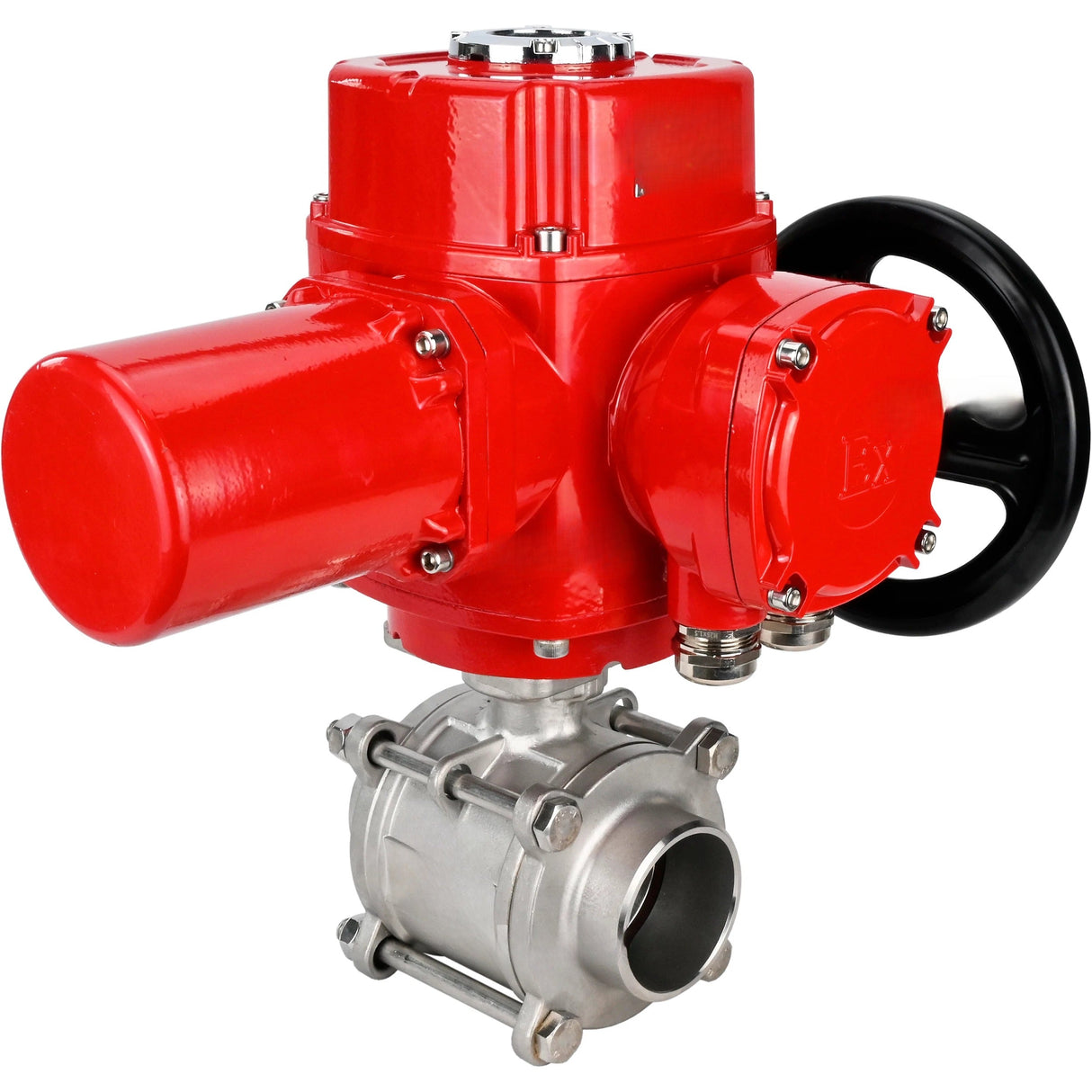 Ball valves Elephant BV3232P(3pc)-FP-W-ISO-H DN10-100 63/25 bar SS316 Full bore weld-in, stainless steel body with 1/4-turn electric actuator Elephant QT-EX-M-O2-380VAC-U1