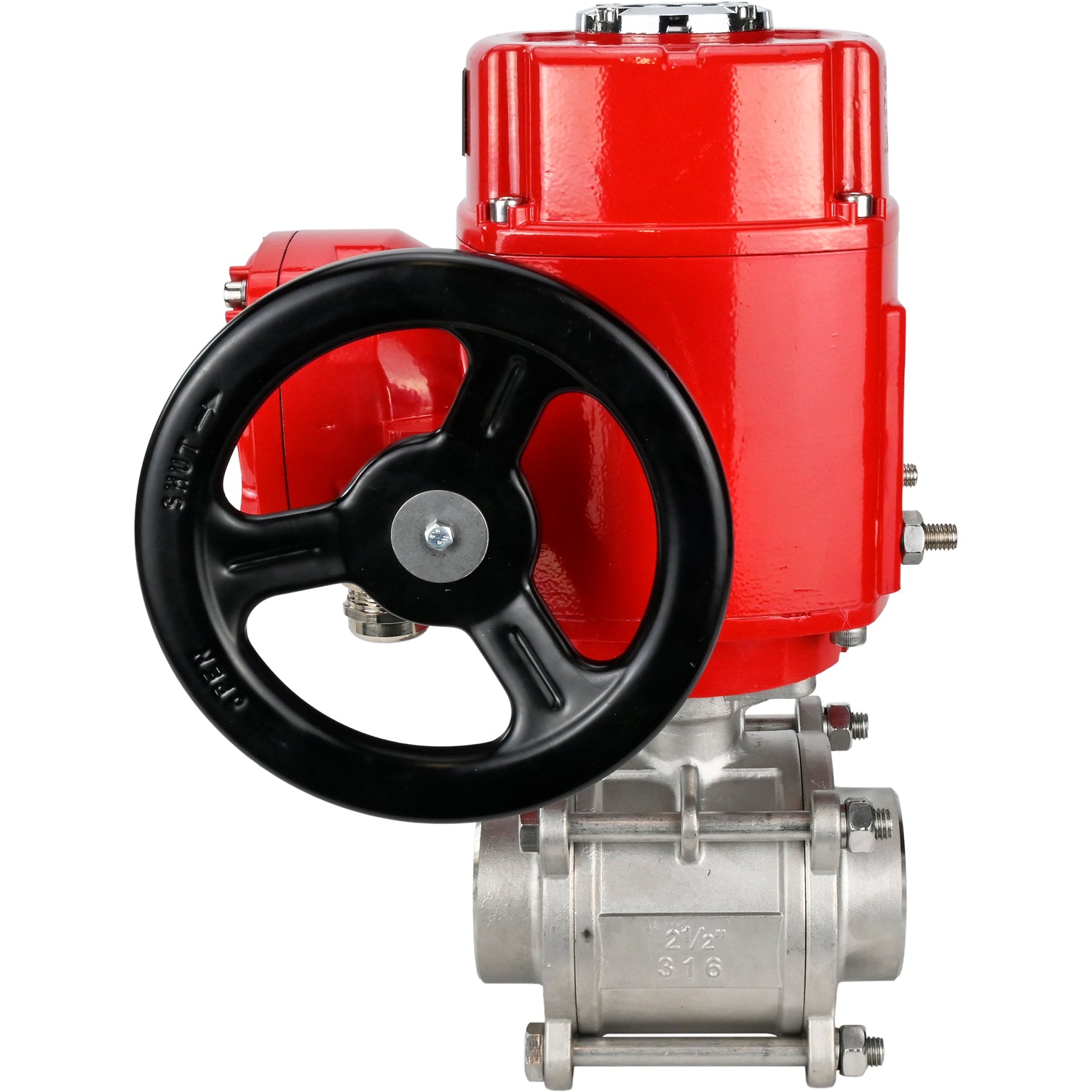 Válvula de bola de acero inoxidable Elephant BVPP 316.200-ISO PSI914 SS316 paso completo, para soldar, material del cuerpo - acero inoxidable, actuador eléctrico de cuarto de vuelta Elephant QT-W (M) EX 380 V