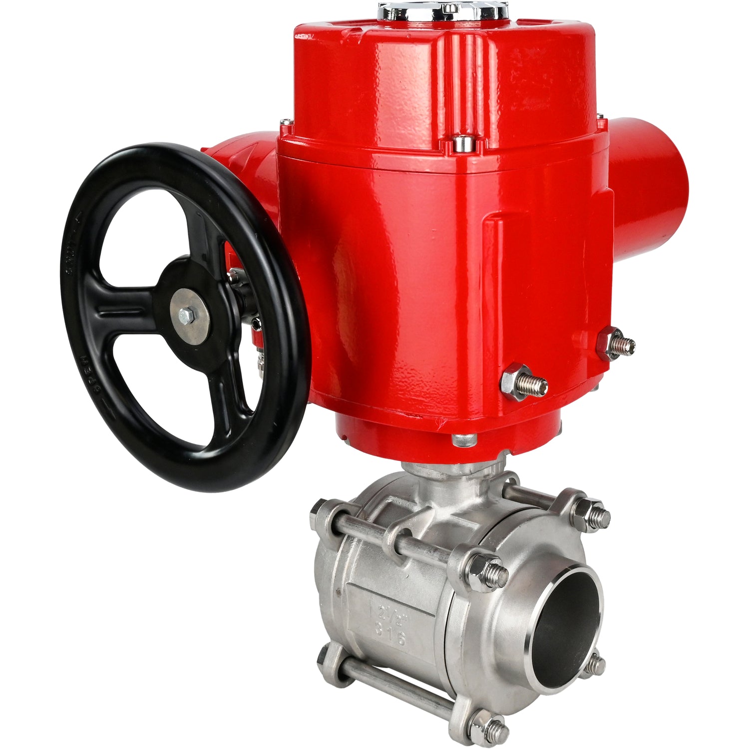 Válvula de bola de acero inoxidable Elephant BVPP 316.200-ISO PSI914 SS316 paso completo, para soldar, material del cuerpo - acero inoxidable, actuador eléctrico de cuarto de vuelta Elephant QT-W (M) EX 380 V