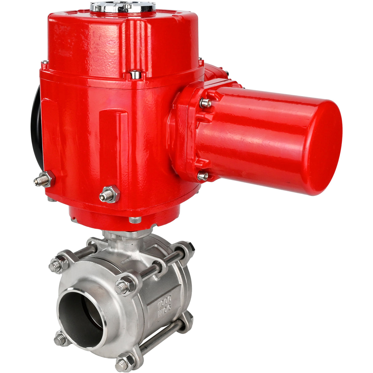 Válvula de bola de acero inoxidable Elephant BVPP 316.200-ISO PSI914 SS316 paso completo, para soldar, material del cuerpo - acero inoxidable, actuador eléctrico de cuarto de vuelta Elephant QT-W (M) EX 380 V