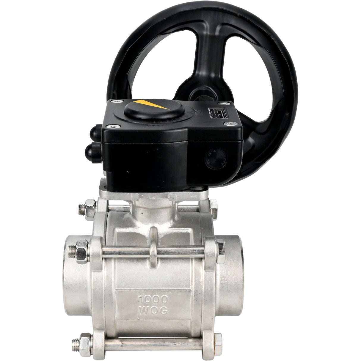 Válvula de bola de acero inoxidable Elephant kshpp-316200-iso_ham, material del cuerpo - acero inoxidable AISI 316, material de la bola - acero inoxidable AISI 316, sello - PTFE, operado por manija