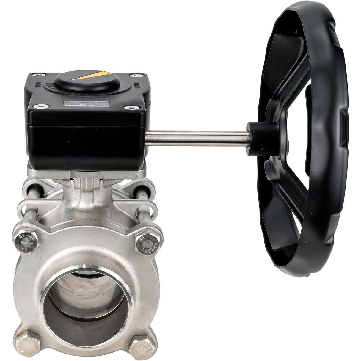 Válvula de bola de acero inoxidable Elephant kshpp-316200-iso_ham, material del cuerpo - acero inoxidable AISI 316, material de la bola - acero inoxidable AISI 316, sello - PTFE, operado por manija