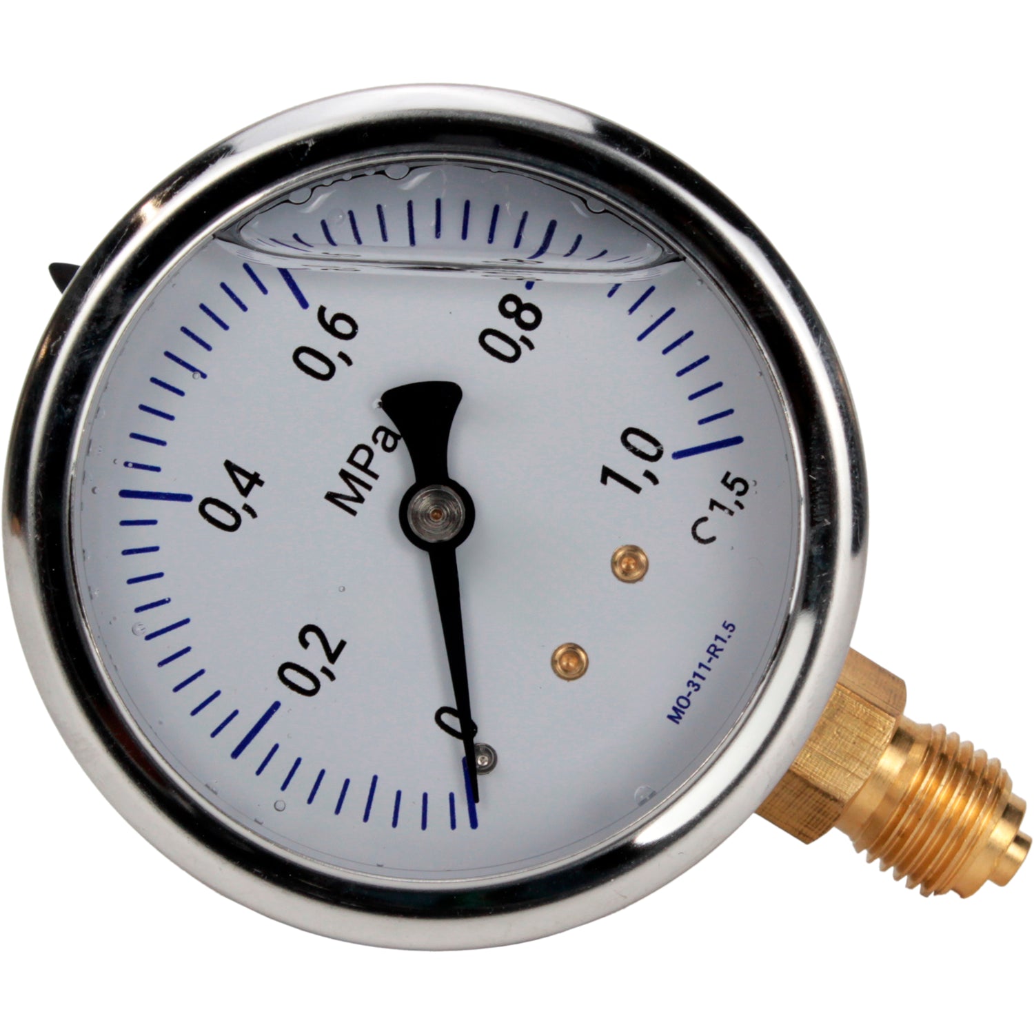 Manomètres anti-vibrations Elephant MB-311-R1, radiaux, acier inoxydable 304, classe de précision 1