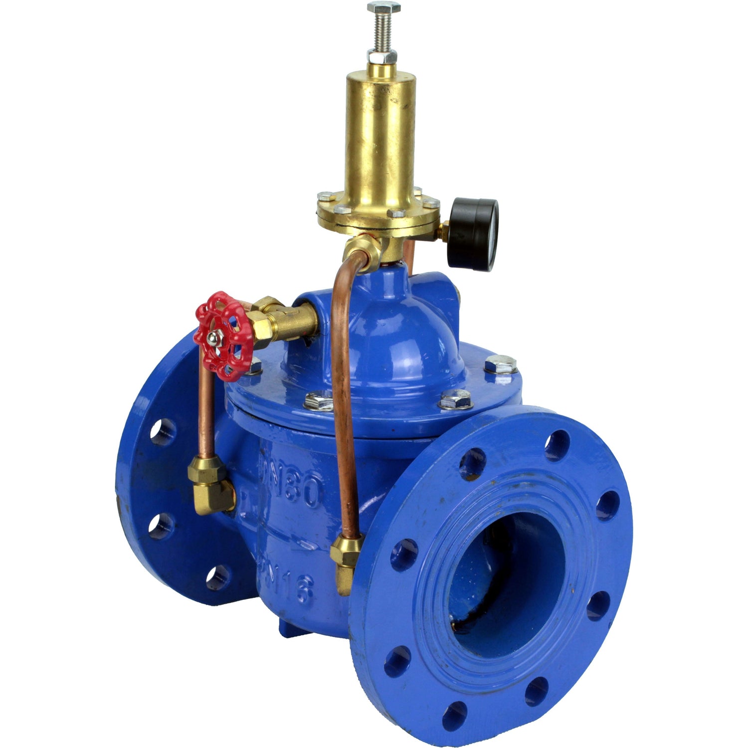 Régulateurs « à réglage automatique » avec commande pilote ElephantPVB3-1313N-F, régulateurs à membrane, corps - fonte GGG40, disque - fonte GGG40, joint - NBR, raccord à bride